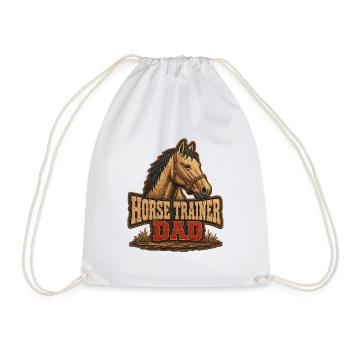Horse Trainer Dad, Rugged Barn Equestrian Father's - Drawstring Bag - white - Front