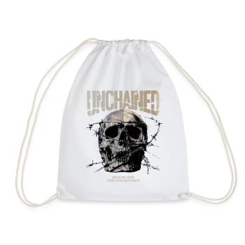 Unchained Skull Barbed Wire - Drawstring Bag - white - Front