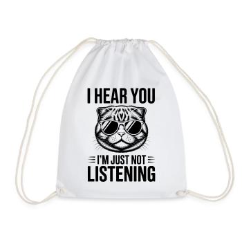 Scottish Folding Cat Scottish Fold Gift - Drawstring Bag - white - Front