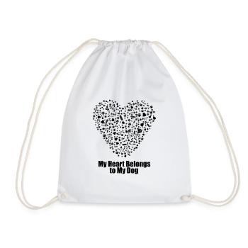 Mon cœur appartient à mon chien - Sac de sport léger - blanc - Devant