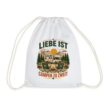 Liebe ist Campen zu zweit – Wohnmobil Paar - Turnbeutel - Weiß - Vorne