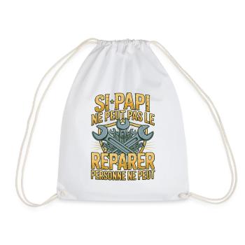 Si Papi Ne Peut Pas Le Réparer Cadeau Bricolage - Sac de sport léger - blanc - Devant