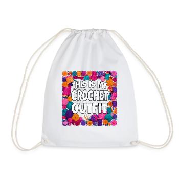 This Is My Crochet Outfit - Drawstring Bag - white - Front