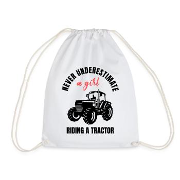 Pouvoir des filles du tracteur - Sac de sport léger - blanc - Devant