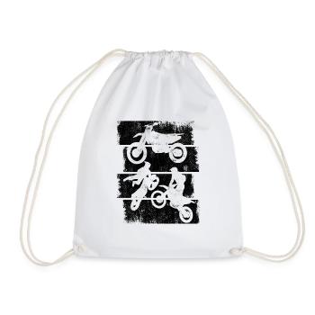 Motocross - Drawstring Bag - white - Front