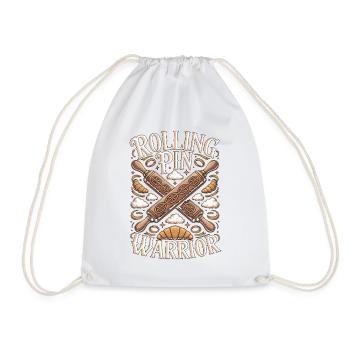 Pastry Chef Rolling Pin Warrior Pastry Specialist - Drawstring Bag - white - Front