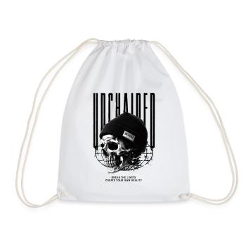 Skull in Beanie Unchained - Drawstring Bag - white - Front