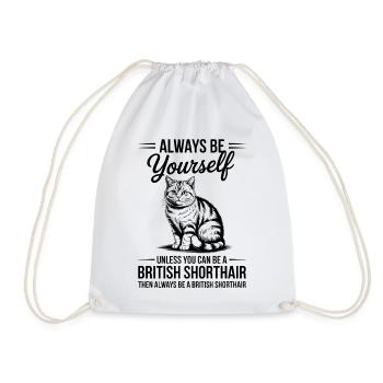 Britisch Kurzhaar Katze Britisch Kurzhaar Geschenk - Turnbeutel - Weiß - Vorne