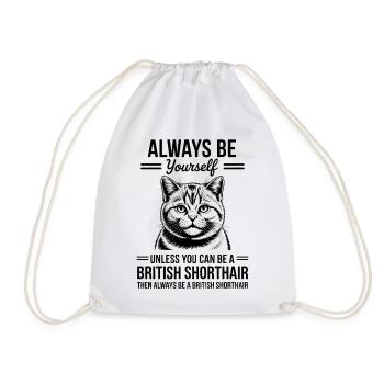 Britisch Kurzhaar Katze Britisch Kurzhaar Geschenk - Turnbeutel - Weiß - Vorne