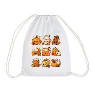 Kawaii Pumpkin Spice | Pumpkin, Autumn & Spices - Drawstring Bag - white - Front
