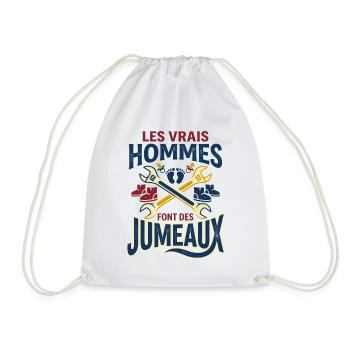 Vrais Hommes Font Des Jumeaux Papa Mécanicien - Sac de sport léger - blanc - Devant