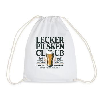 Bier Lecker Pilsken Club Ruhrpott Pils Bierchen - Turnbeutel - Weiß - Vorne