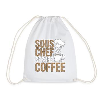 Sous Chef Before Coffee Line Chef Coffee Lover - Turnbeutel - Weiß - Vorne