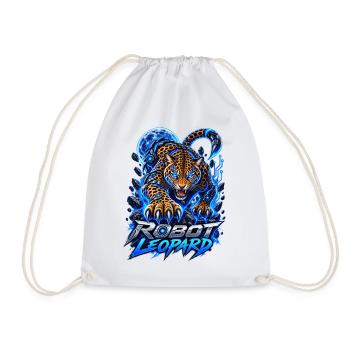 Robot Leopard – Cyber Leopard - Turnbeutel - Weiß - Vorne