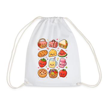 Kawaii Picknick | Sommer & Outdoor - Turnbeutel - Weiß - Vorne