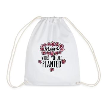 Pink Daisy Heart Floral - Turnbeutel - Weiß - Vorne