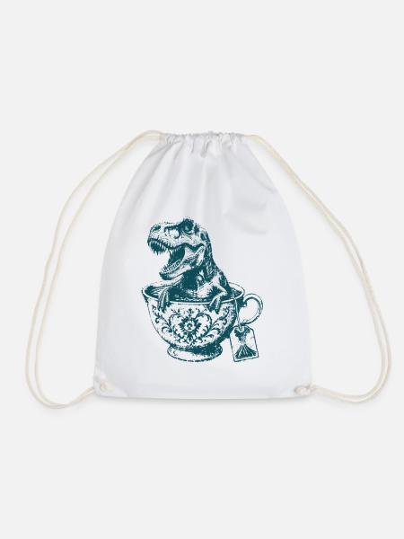 Tea Rex Teetasse Komet Dinosaurier Wortspiel - Turnbeutel - Weiß