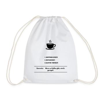 Kaffe - Turnbeutel - Weiß - Vorne