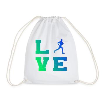 Geschenkidee für einen Running mit Running - Turnbeutel - Weiß - Vorne