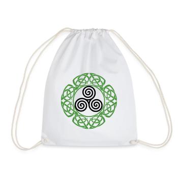 Celtic Irland Wikinger Keltisch Knoten Muster Baum - Turnbeutel - Weiß - Vorne