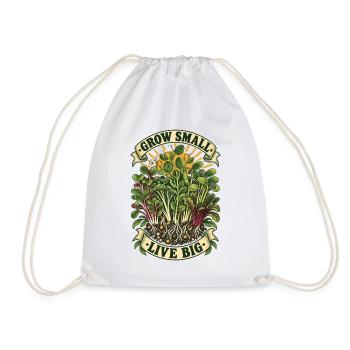 Microgreens Grow Small Live Big Shirt - Turnbeutel - Weiß - Vorne
