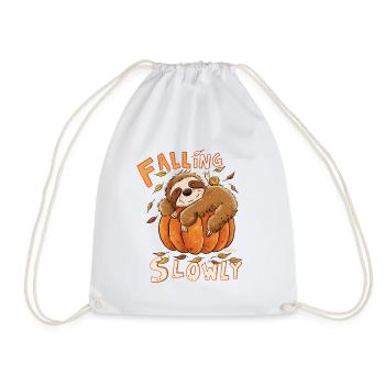 Falling Slowly Faultier Herbst Wortspiel Spruch  - Turnbeutel - Weiß - Vorne
