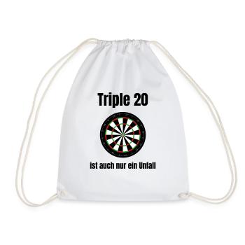Triple 20 Ist Auch Nur Ein Unfall - Darts  - Turnbeutel - Weiß - Vorne