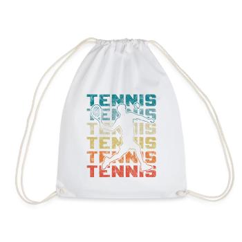 Retro Tennisspieler Spielt Vorhand - Turnbeutel - Weiß - Vorne