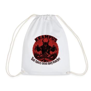 Kramperl Perchtenmaske Krampus Geschenk Nikolaus - Turnbeutel - Weiß - Vorne