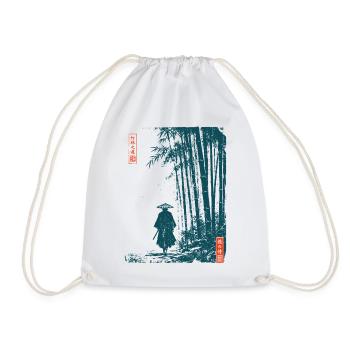 Samurai Wanderer Bambuswald Japan Ronin - Turnbeutel - Weiß - Vorne