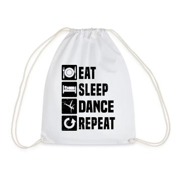 Geschenkidee für die Breakdancerin mit Break Dance - Turnbeutel - Weiß - Vorne