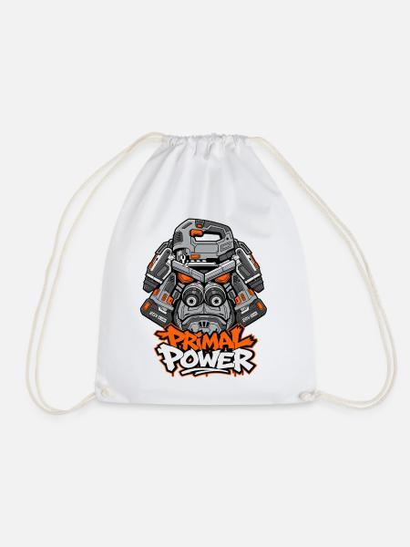Primal Power Robot Maskottchen-Design - Turnbeutel - Weiß