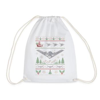 B2 Bomber Weihnachtspullover - Turnbeutel - Weiß - Vorne