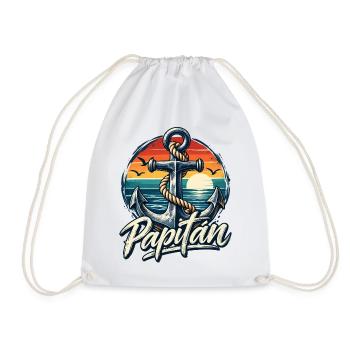Vatertag Papitän - Papa ist der Beste Boot fahren - Turnbeutel - Weiß - Vorne