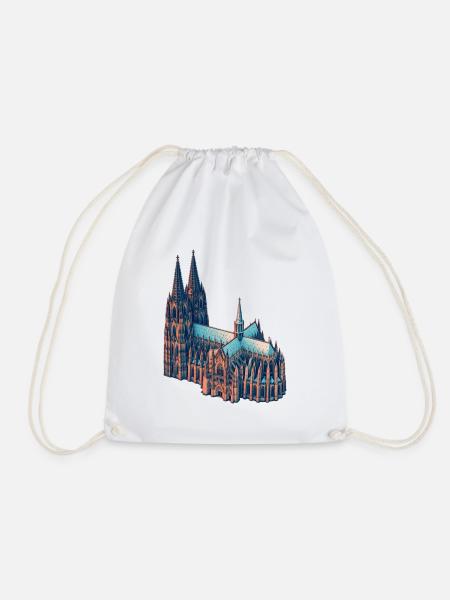 Kölner Dom Risograph - Turnbeutel - Weiß