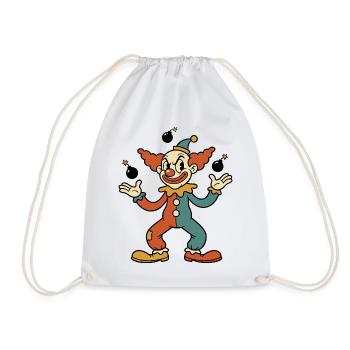 Vintage-Cartoon-Clown, der Bomben jongliert - Turnbeutel - Weiß - Vorne