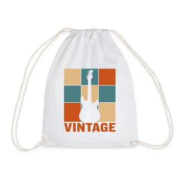 Retro-Gitarrist Sunset Vintage E-Gitarre - Turnbeutel - Weiß - Vorne