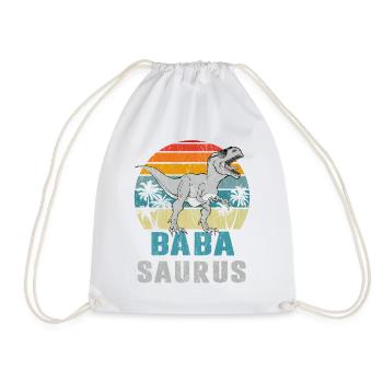 Baba Saurus T-Rex Papa Sonnenbrille Geschenk - Turnbeutel - Weiß - Vorne