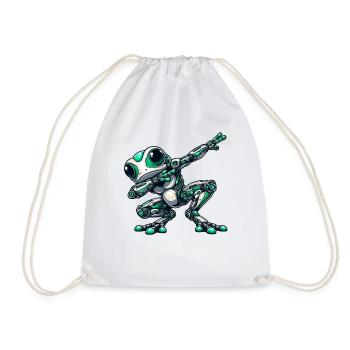 Roboter Frosch Dab Cyborg Sci Fi Cartoon - Turnbeutel - Weiß - Vorne