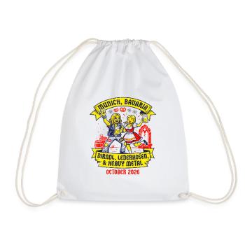 Head Munich Bavaria Dirndl Lederhosen Heavy Metal - Turnbeutel - Weiß - Vorne