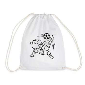 Niedliche Capybara-Fußballspieler-Übersicht - Turnbeutel - Weiß - Vorne