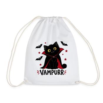 Süßer Vampurr Schwarze Katze Dracula Halloween - Turnbeutel - Weiß - Vorne