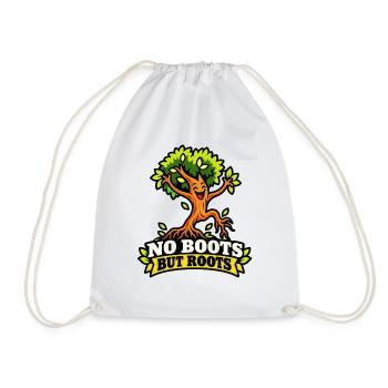 No Boots But Roots – Lustiger Baum - Turnbeutel - Weiß - Vorne