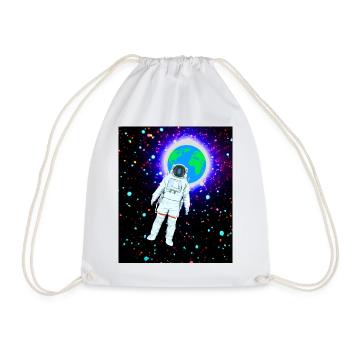 Astronaut im kosmischen Erdglanz - Turnbeutel - Weiß - Vorne