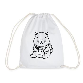 Süßes Capybara-Zurück-an-die-Schule-Geschenk - Turnbeutel - Weiß - Vorne