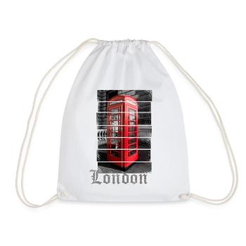 London Design mit Roter Telefonzelle Souvenir - Turnbeutel - Weiß - Vorne