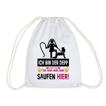 JGA Depp Shirt Lustiger Junggesellenabschied - Turnbeutel - Weiß - Vorne