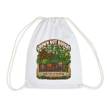 Grown Not Bought Garten-Illustration - Turnbeutel - Weiß - Vorne