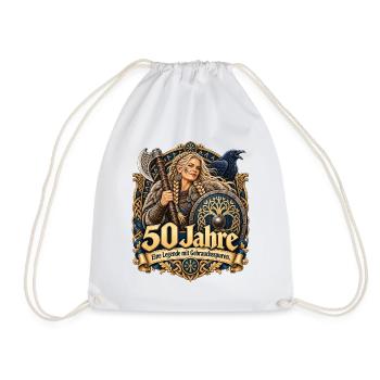 50.Geburtstag Schildmaid - Turnbeutel - Weiß - Vorne