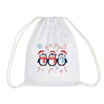 Drei Pinguine Weihnachten Süß - Turnbeutel - Weiß - Vorne